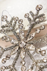 6" Antiqued Rhinestone Snowflake Ornament