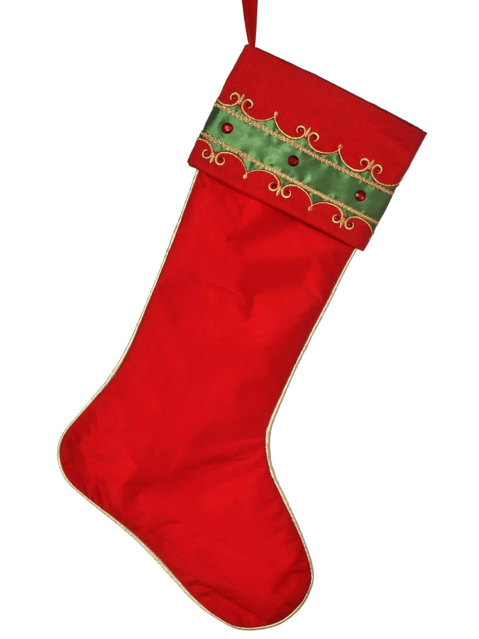 25” Jeweled Trim Velvet Stocking