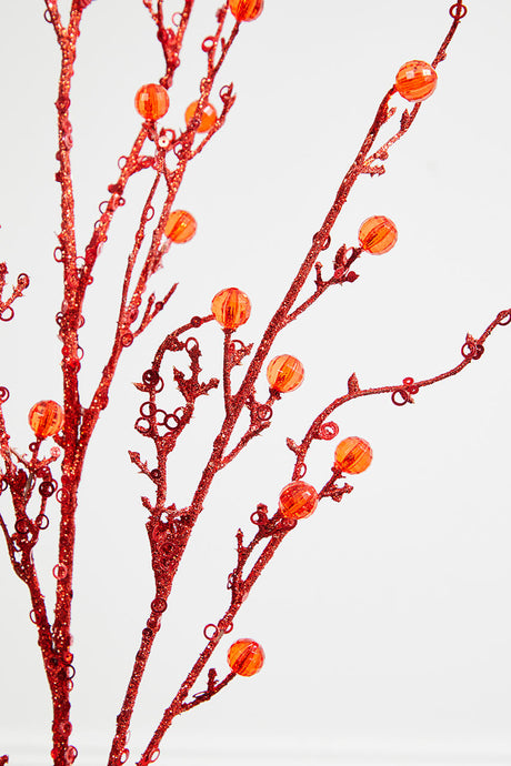 42” Jeweled Bead Branch Spray - Red