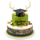 Graduation Large Black Grad Cap with Tassels Layon Cake - 12 per order