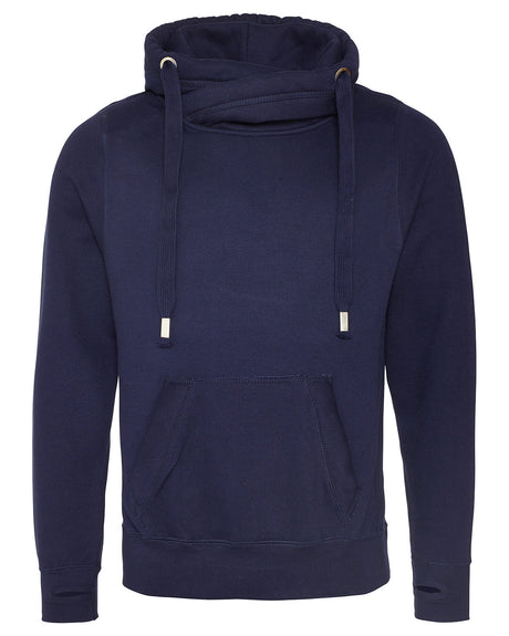 Men's Heavyweight Cross Over Neck Hooded Sweatshirt