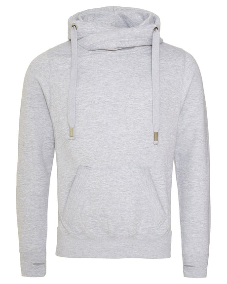 Men's Heavyweight Cross Over Neck Hooded Sweatshirt