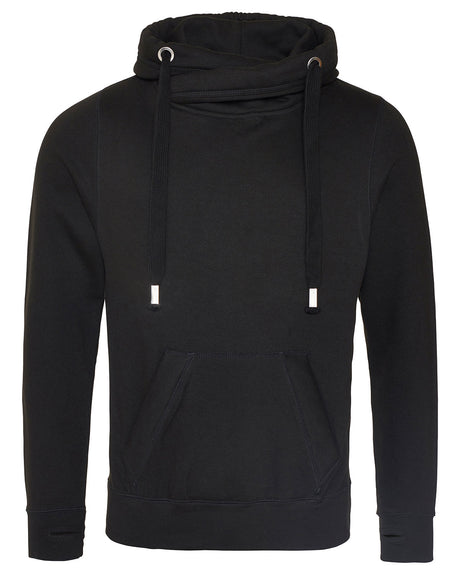 Men's Heavyweight Cross Over Neck Hooded Sweatshirt