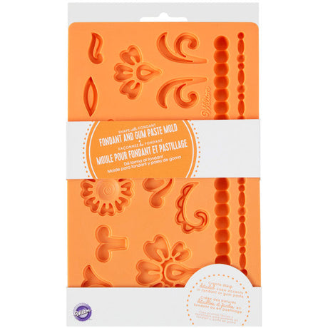 Wilton Damask Fondant and Gum Paste Silicone Mold, 15-Cavity