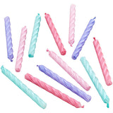 Wilton Teal, Pink and Purple Metallic Birthday Candles, 12-Count