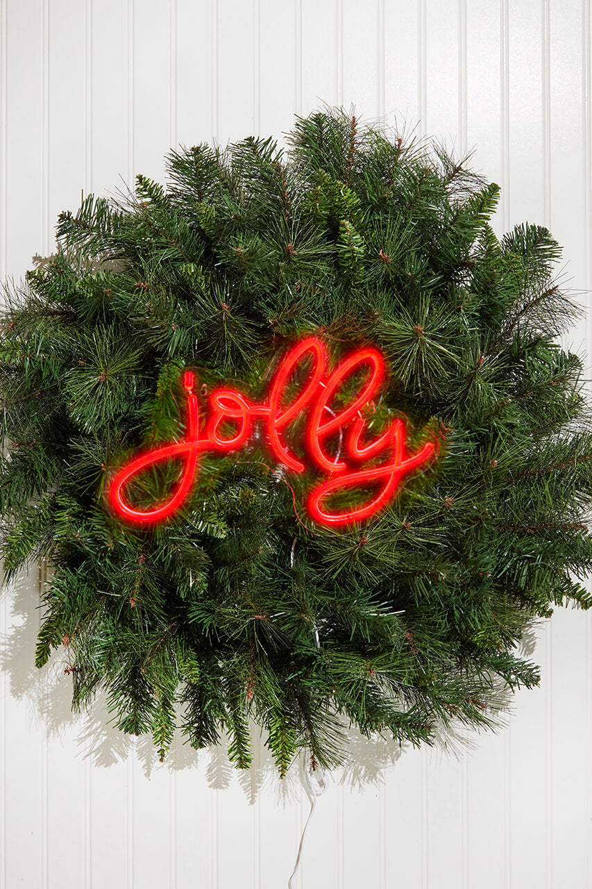 14" Lit Neon Jolly Sign