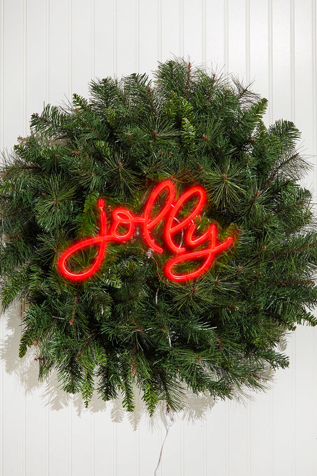 14" Lit Neon Jolly Sign