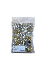 Small G Bag Glue On Rhinestones - Jonquil Flat Back Rhinestone Fabric - Jonquil, 2MM /6SS, 3MM /10SS, 4MM /16SS, 5MM /20SS, 6MM /30SS (1 Pack)
