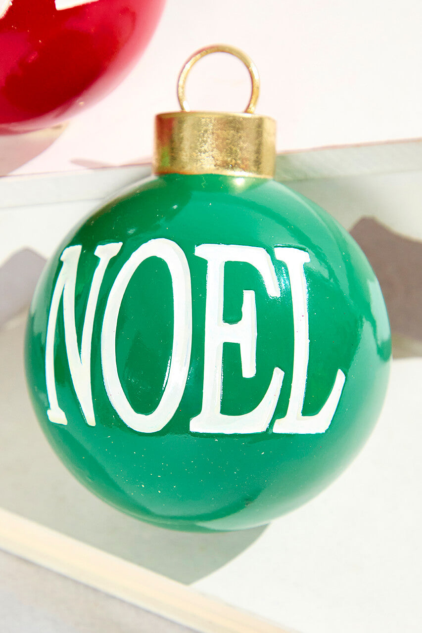 5" Resin Noel and Joy Ball Ornaments