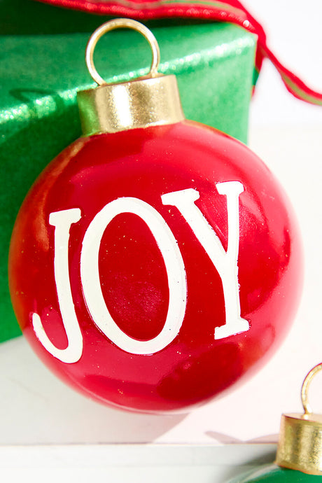 5" Resin Noel and Joy Ball Ornaments