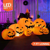 Syncfun 7 ft. Pumpkin Inflatable With Witch Cat Halloween Decor