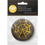 Wilton Gold Foil Spider Web Standard Halloween Cupcake Liners, 24-Count