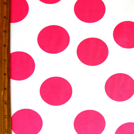 Swim Knit Nylon Lycra Jumbo Pink Polka Dots
