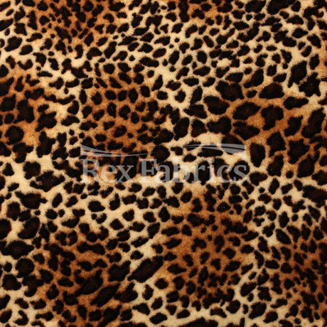 Jumpin Jag Poly Spandex Velvet Fabric - Brown/Black Jaguar Print, 58/60" Width, 250 GSM (1 Yard)