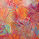 Jungle Palms Nylon Spandex Fabric - Cool Lavender, Warm Orange, Palm Leaves Print, 58-60" Width (1 Yard)