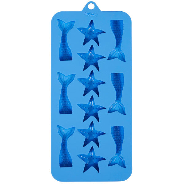 Wilton Silicone Mermaid Tail and Starfish Candy Mold, 12-Cavity