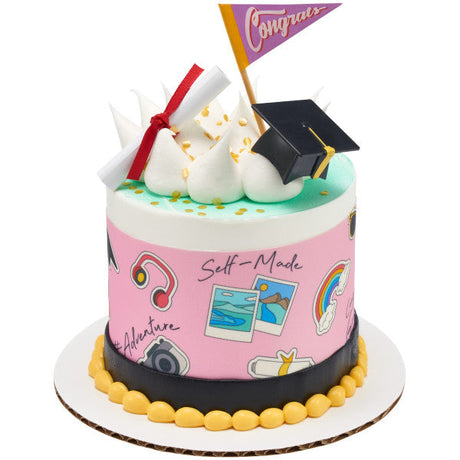 Graduation 3D Hat Cupcake Cake Pics - set of 144