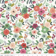 Cotton Lycra Knit Fabric White Floral by Riley Blake