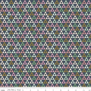 Cotton Lycra Knit Trend Triangle Navy by Riley Blake Designs
