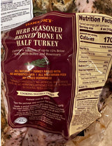 Herb Seasoned Brined Bone In Half Turkey - 1 Lb