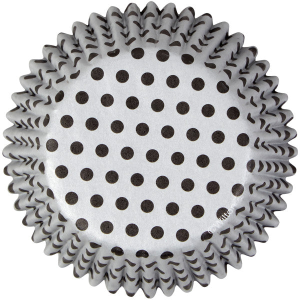 Wilton Silver and Black Dots Cupcake Liners, 50-Count