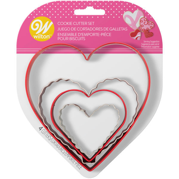 Wilton Nesting Heart-Shaped Cookie Cutters, 4-Piece Set ruffled