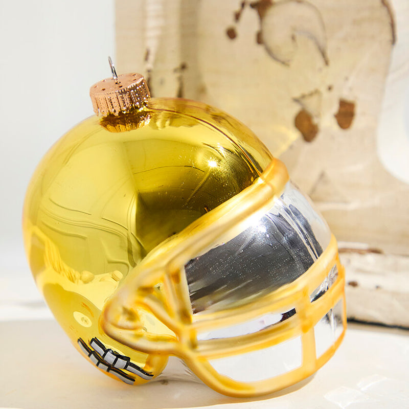 3.5" Aztec Gold Glass Football Helmet Ornament