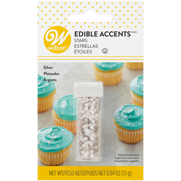 Wilton Edible Glitter Silver Stars, 0.4 oz.