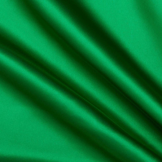 Kelly Green Satin Charmeuse Fabric - Kelly Green, Satin Charmeuse, 60" Width