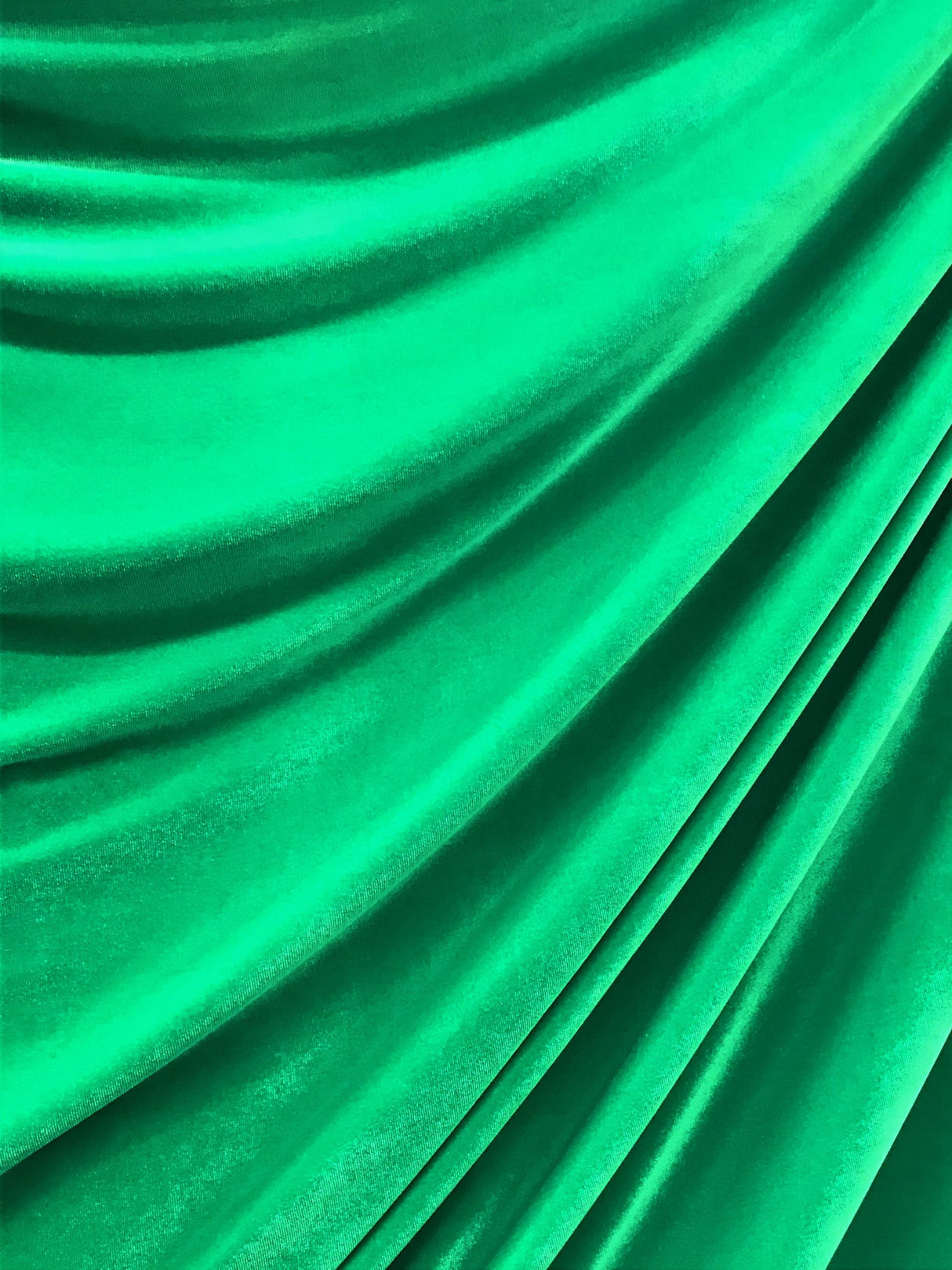 Kelly Green Stretch Velvet Fabric - Kelly Green, 58"-60" Width (1 Yard)