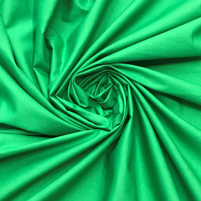 Kelly Green Poly Cotton Fabric - Kelly Green, 59/60" Width (1 Yard)