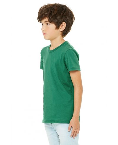 Bella Canvas 3001Y Airlume Combed And Ring-Spun Cotton Fabric - Kelly, Short Sleeve, Youth Tee (1 Piece)