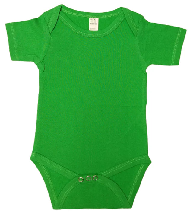 Lucky Friends 701 100 Percent Cotton Fabric - Kelly Green, Short Sleeve Baby Onesie (5 Sizes)