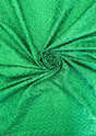 Heavy Eyelet Polyester Cotton Fabric - Kelly Green, Floral Embroidery, 41"-42" Width