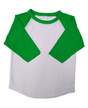 Lucky Friends Youth Raglan 100 Percent Cotton Fabric - Kelly Green, Raglan 3/4 Sleeve, Preshrunk (1 Shirt)