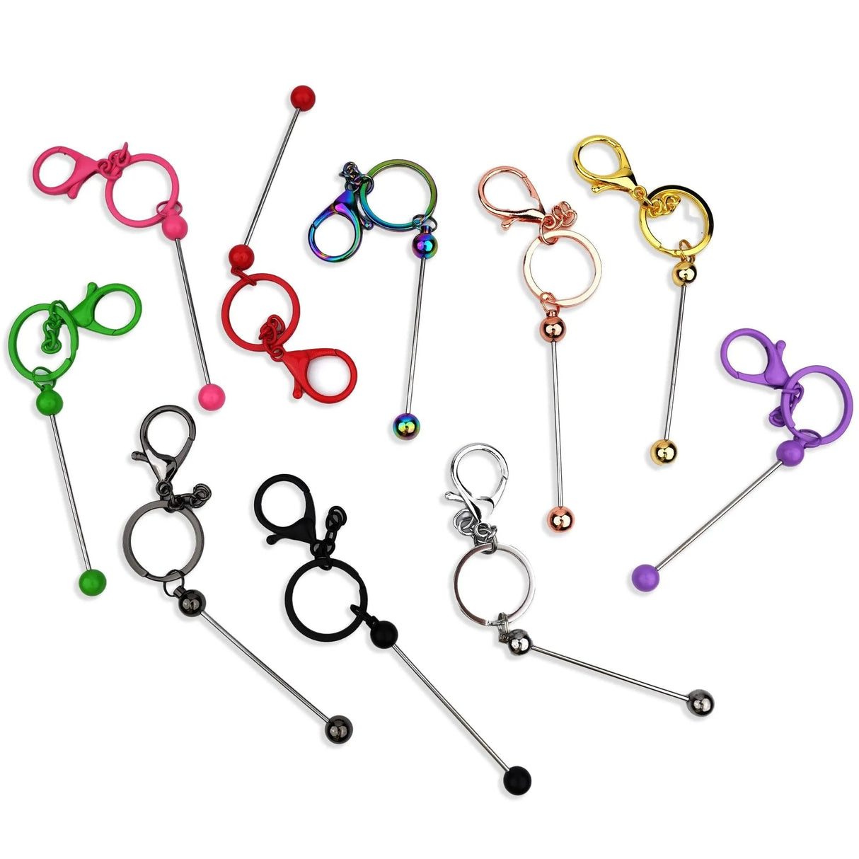 Keychain Bead-Able with Lobster Claw - Purple