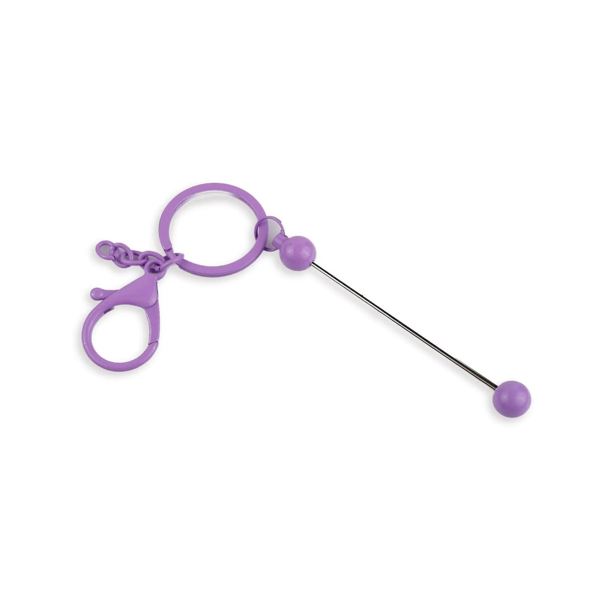 Keychain Bead-Able with Lobster Claw - Purple