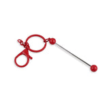 Keychain Bead-Able with Lobster Claw - Red