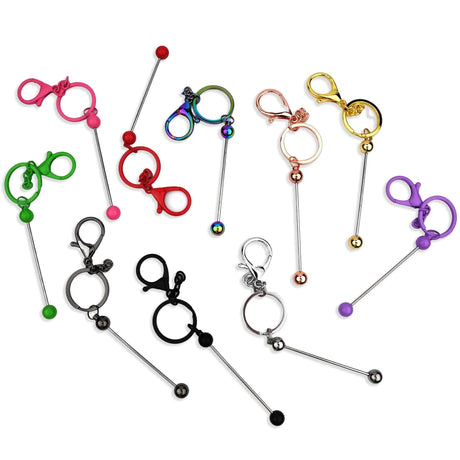 Keychain Bead-Able with Lobster Claw - Silver