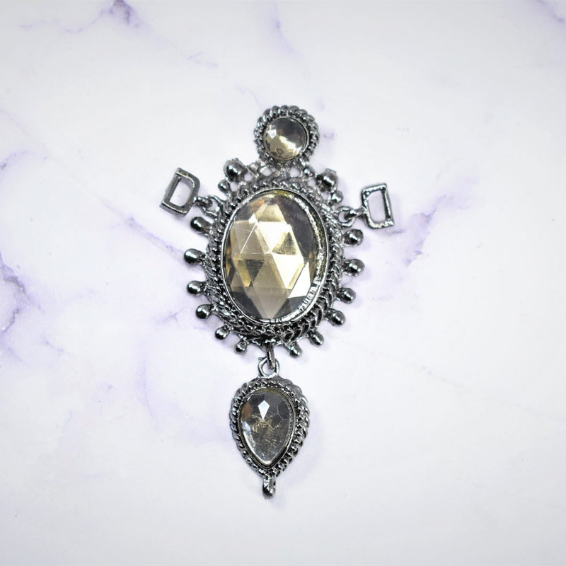 Rhinestone Connector Gunmetal Medieval 2x3