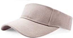 Visor Hat 100 Percent Cotton Fabric - Khaki, Pre-Curved Visor, Hook And Loop Closure (1 Piece)