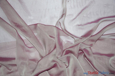 Two Tone Chiffon Polyester Fabric - Iridescent Sheer, 58/60" Width, Multiple Colors (Yards, Bolts, Sample Swatch)