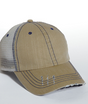 Mega Cap Herringbone Cotton Twill Mesh Fabric - Khaki, Six Panel, Frayed Bill (1 Cap)
