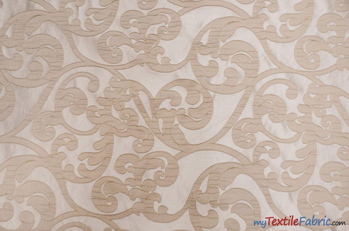 Victorian Damask Jacquard Fabric - Vineyard Damask Pattern, 58/60" Width (1 Yard)