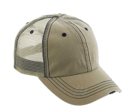 Jean Cap Cotton Polyester Fabric - Khaki, Casual, Adjustable (One Size)