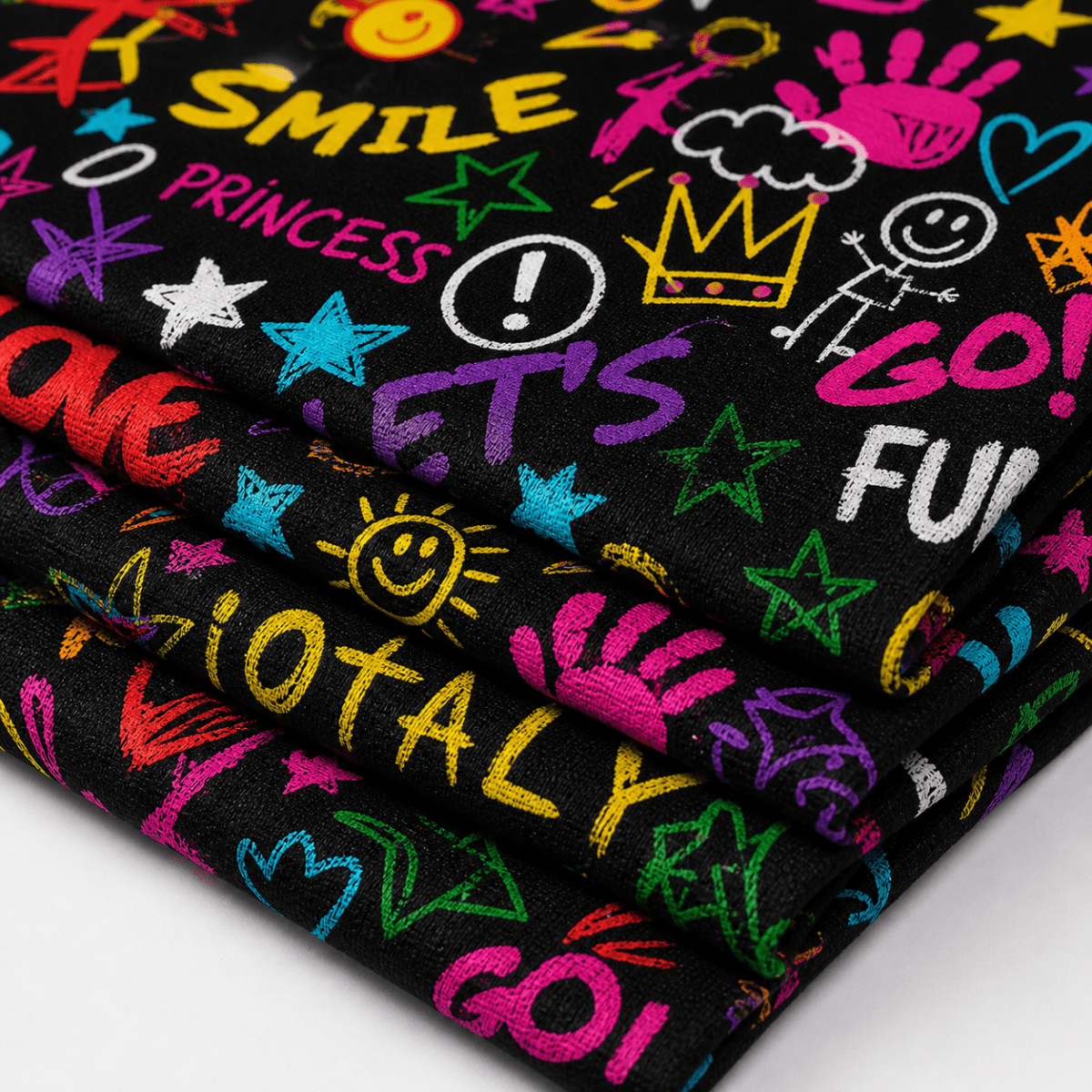 Printed Spandex Fabric Kids Word Play