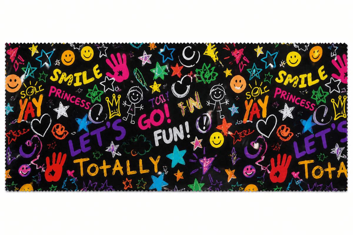 Printed Spandex Fabric Kids Word Play