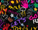 Printed Spandex Fabric Kids Word Play