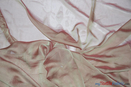 Two Tone Chiffon Polyester Fabric - Iridescent Sheer, 58/60" Width, Multiple Colors (Yards, Bolts, Sample Swatch)
