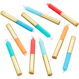 Wilton Blue, Orange and Red Gold-Dipped Birthday Candles, 10-Count